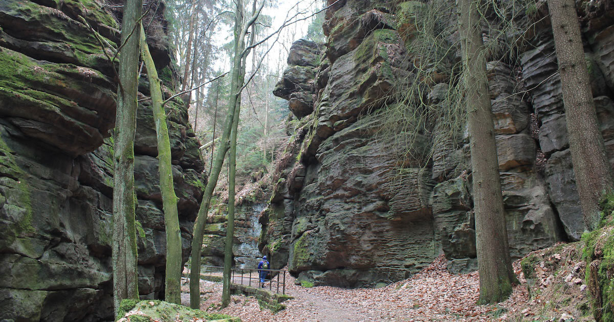 Wandern im Uttewalder Grund mit Felsentor nach Wehlen