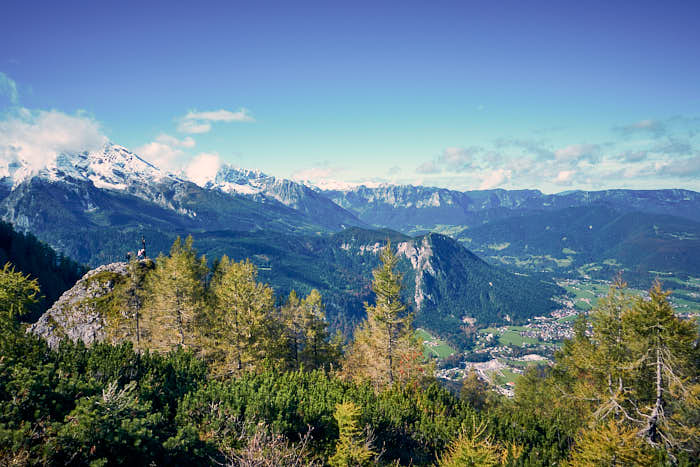 Panoramablick Jenner Wanderung auf Berchtesgadener Alpen Schönau
