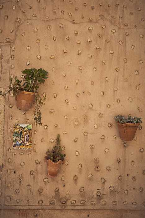 Terrakotta Pflanzen Hauswand