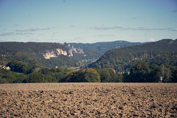 Panoramaausicht Dorf Wehlen Elbtal